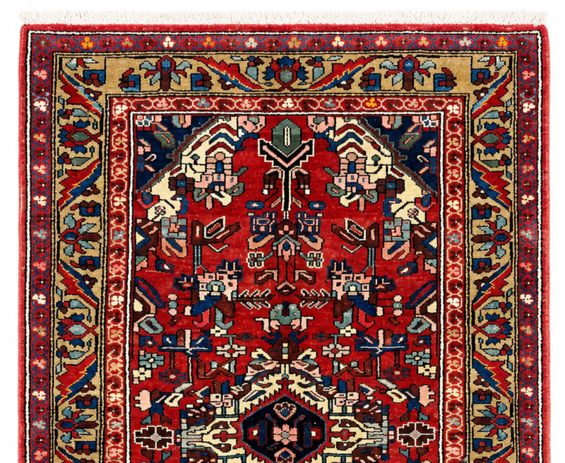 Vintage Zanjan Geometric Hand Knotted Wool Red Area Rug 3'5"x6'2" Oriental Boho gallery