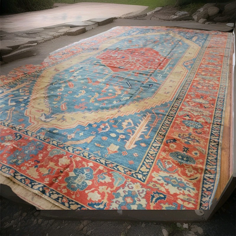 9x16 VEG DYE SERAPI TOP QUALITY TURKISH VINTAGE HERIZ ANTIQUE KAZAK gallery