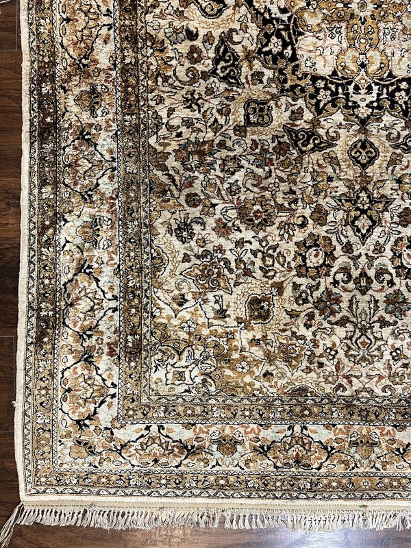 Silk Rug Very Fine 60 Raj 475 KPSI Floral Medallion Handmade Silk on Silk gallery