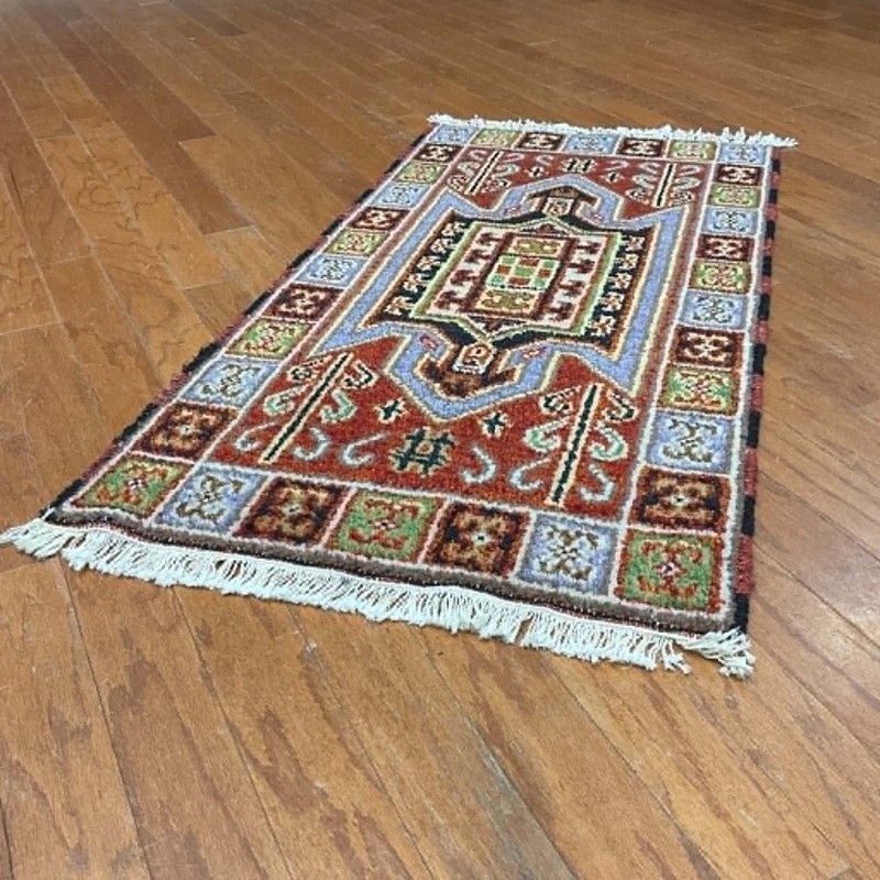 Handmade Indo Kazak Wool Rug 2' X 3' gallery