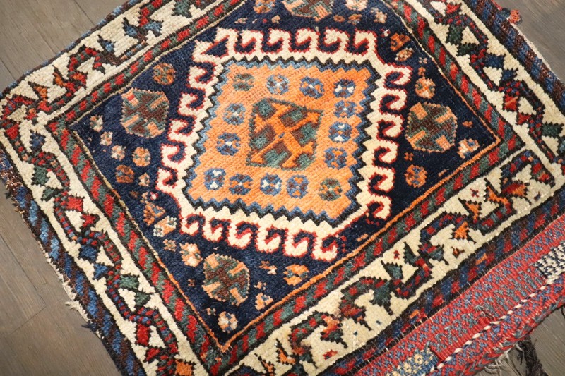 Antique Kurdish Complete Bagface Rug Size 1'10''x2' gallery
