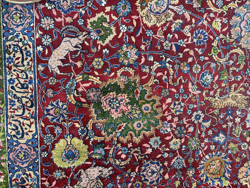 Auth: Antique Lavar Rug Spiral Tendril Classical Era Masterpiece 10x19 gallery