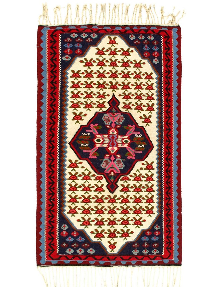 Vintage Multi color Fine Hand woven Kilim Sneh Rug 3'7"x 6'2"