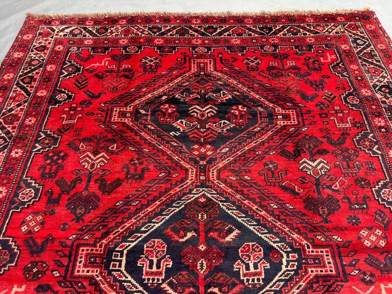 5'10 x 8'1 ft Vintage Afghan Baluchi Geometric Medallion Handknotted Wool Rug gallery