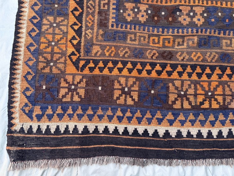 Terracotta Faded Kilim Rug 6'9x10'2 Vintage Afghan Tribal Boho Flatweave Rug gallery