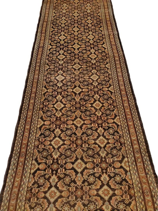 Hand-woven Hamadan Long runner Geometric - 3'5" x 16'1" gallery