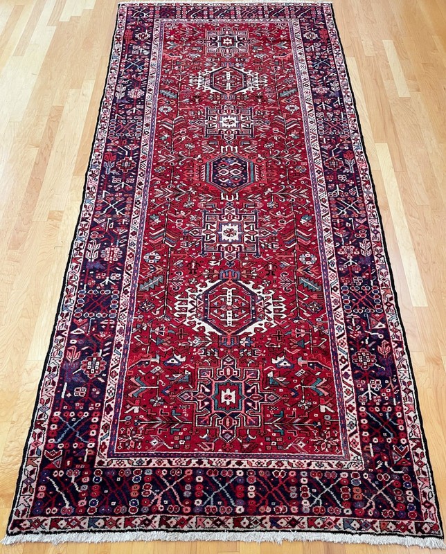 Vintage Heriz (Karaja Karajeh Krajeh) Hand-Woven Runner Rug 12' 7" x 5' 4" gallery