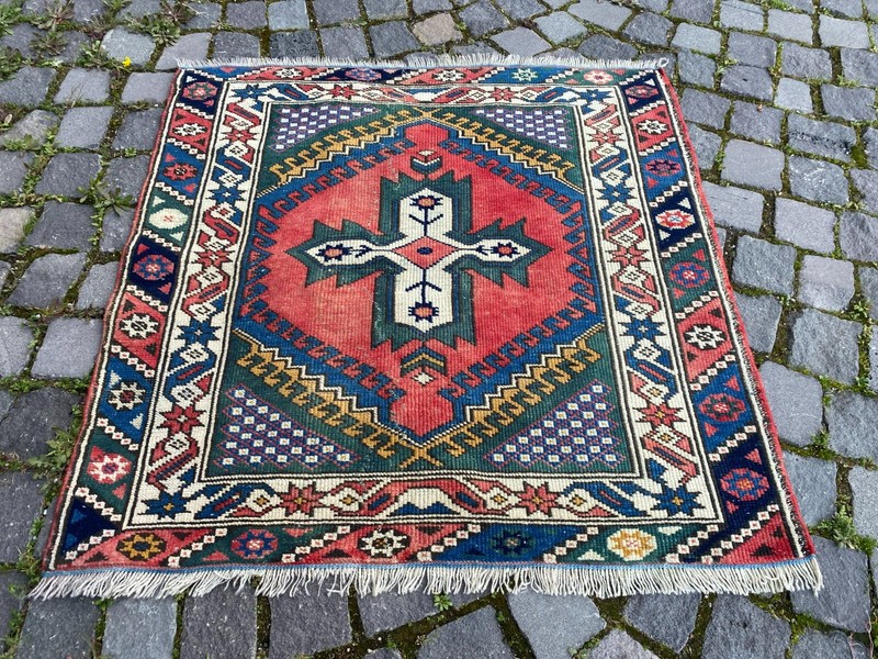 vintage Square rug, Carpet, Area rug, Vintage rug, Turkish rug 3,2 x 3,1 ft gallery