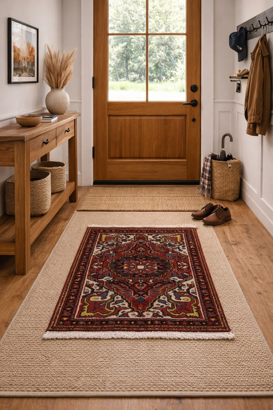 Handmade Wool Tribal Area Rug 2'6X3'2 ft Geometric Farmhouse Oriental Carpet gallery