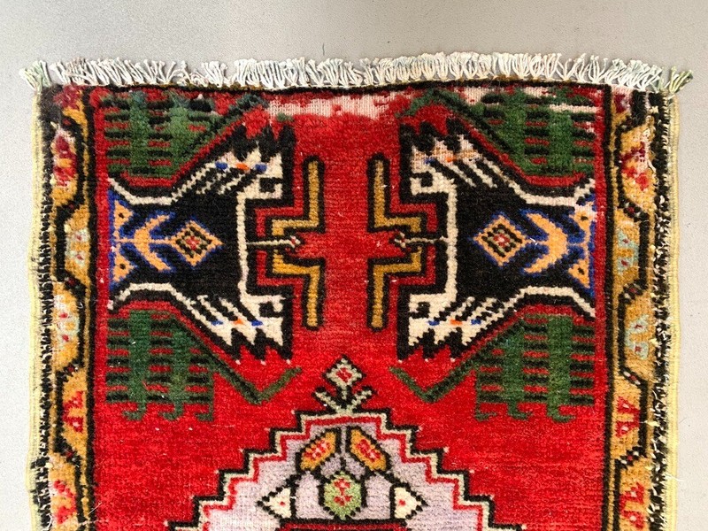 Small Vintage Turkish Rug 103x52 cm, Short Runner, Tribal, Shabby, Mini Carpet gallery