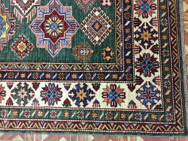 Rug Decorative Handmade Rug 6x8 Super Kazak Durable Kazakh GREEN PIX-28214 gallery