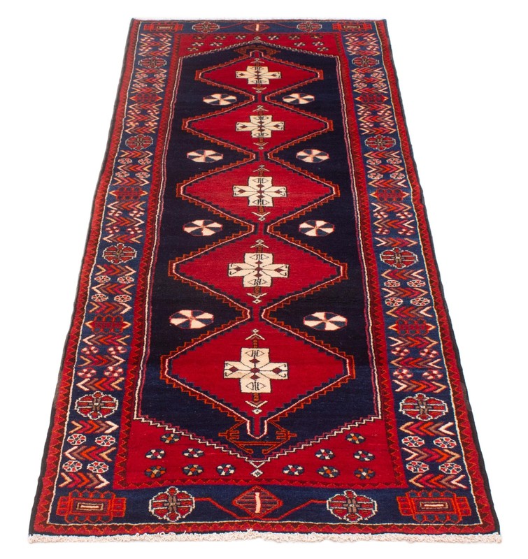 3'9" x 9'10" Vintage Hand-knotted Runner Rug Traditional Oriental Wool Carpet gallery
