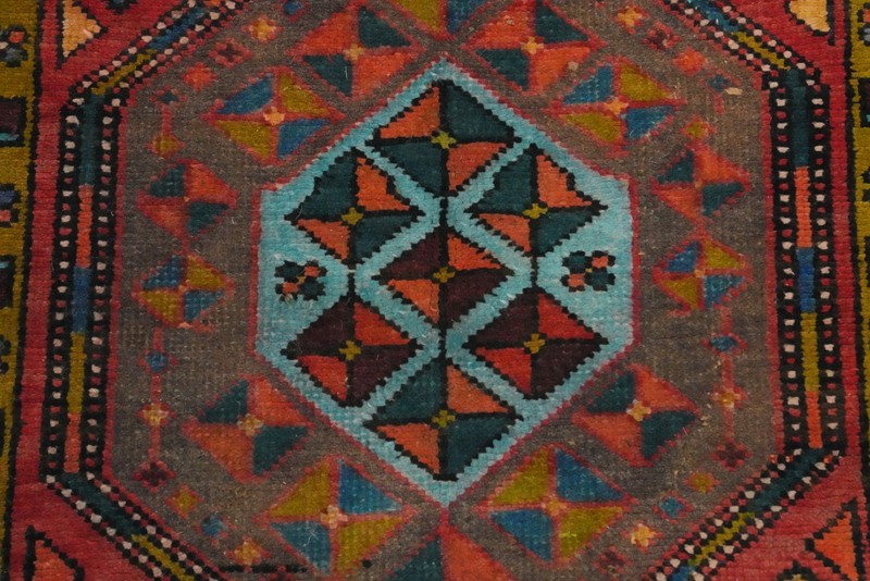Vintage Tribal Traditional Geometric Red Wool Hand-knotted 10 ft Runner Rug 4x10 gallery
