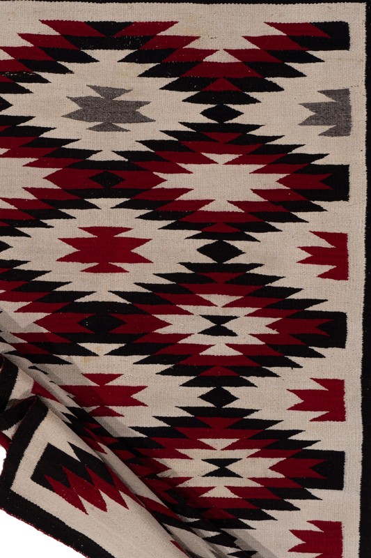 Vintage Circa 1950 Ivory Navajo Hand Woven Rug, 3'7 X 6'1 E21574 gallery