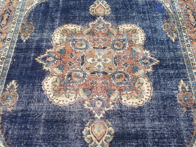 Turkish Rug, Antique Floor Carpet, Handmade Large Wool Classic Area Rug 84"x121" gallery