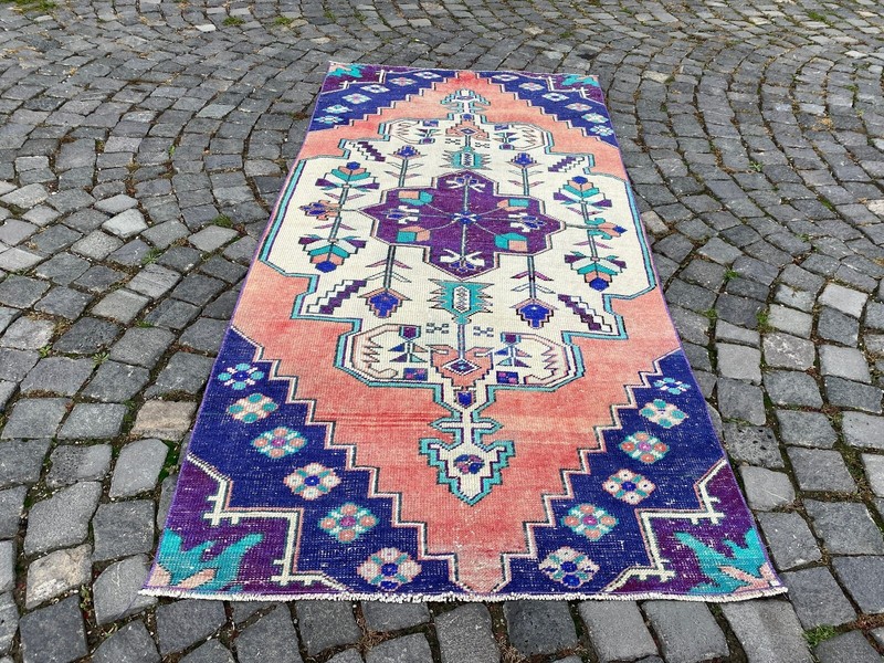 Area rug, Turkish rug, Vintage rug, Handmade rug, Wool rug Carpet | 3,4 x 7,1 ft gallery