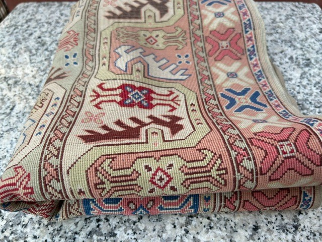 Vintage Beautiful Hand Knotted Turkish Kayseri Silk Rug , 22.5 in x 47 in gallery
