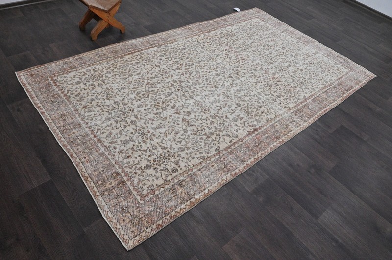 Oushak Turkish Vintage Rug 5x8 Kilim Rug Anatolian Handmade Boho Decor BEIGE gallery
