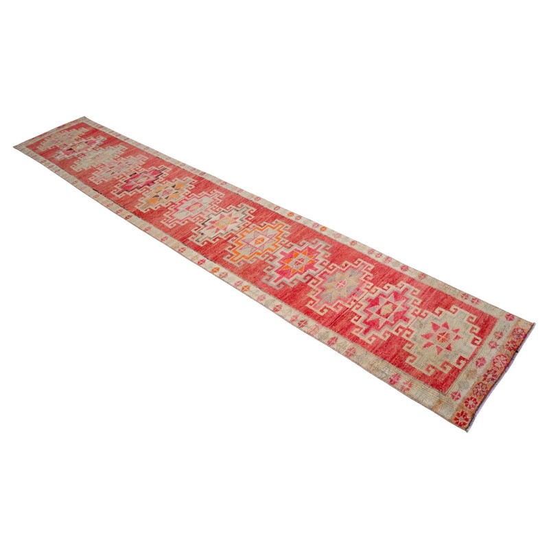 Hand-Knotted Turkish Runner Rug 2x12 ft Narrow Hallway Rug Kitchen Decor Tribal gallery