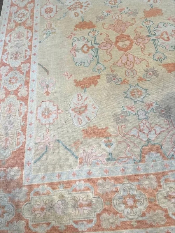Muted Beige Hand Knotted Gift Oushak Rugs 8x11 9x12 10x14 12x15 Vintage Area Rug gallery