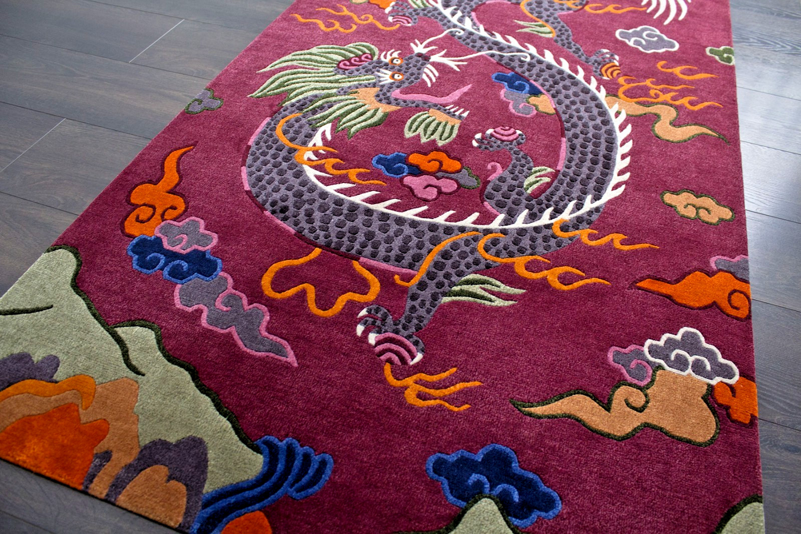 Antique Tibetan Dragon Rug 3x6 Hand Knotted Woolen Vintage Style Traditional Rug gallery