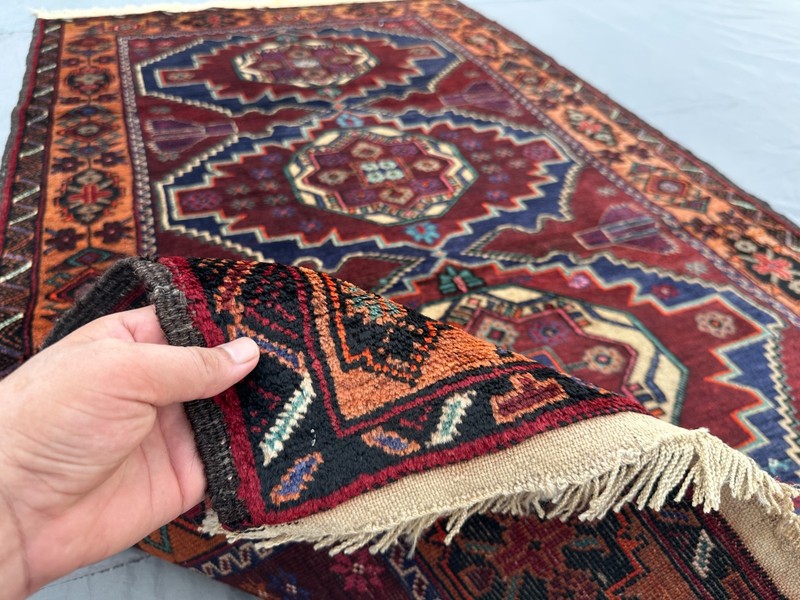 3'10 x 6'6 ft Vintage Afghan Rug Hand Knotted Wool Tribal Geometric Carpet gallery