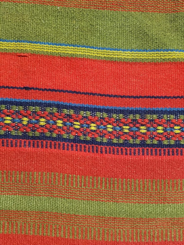 Vintage Traditional Handmade Swedish Striped Wool Multicolor Runner 3.5x1.1 ft gallery