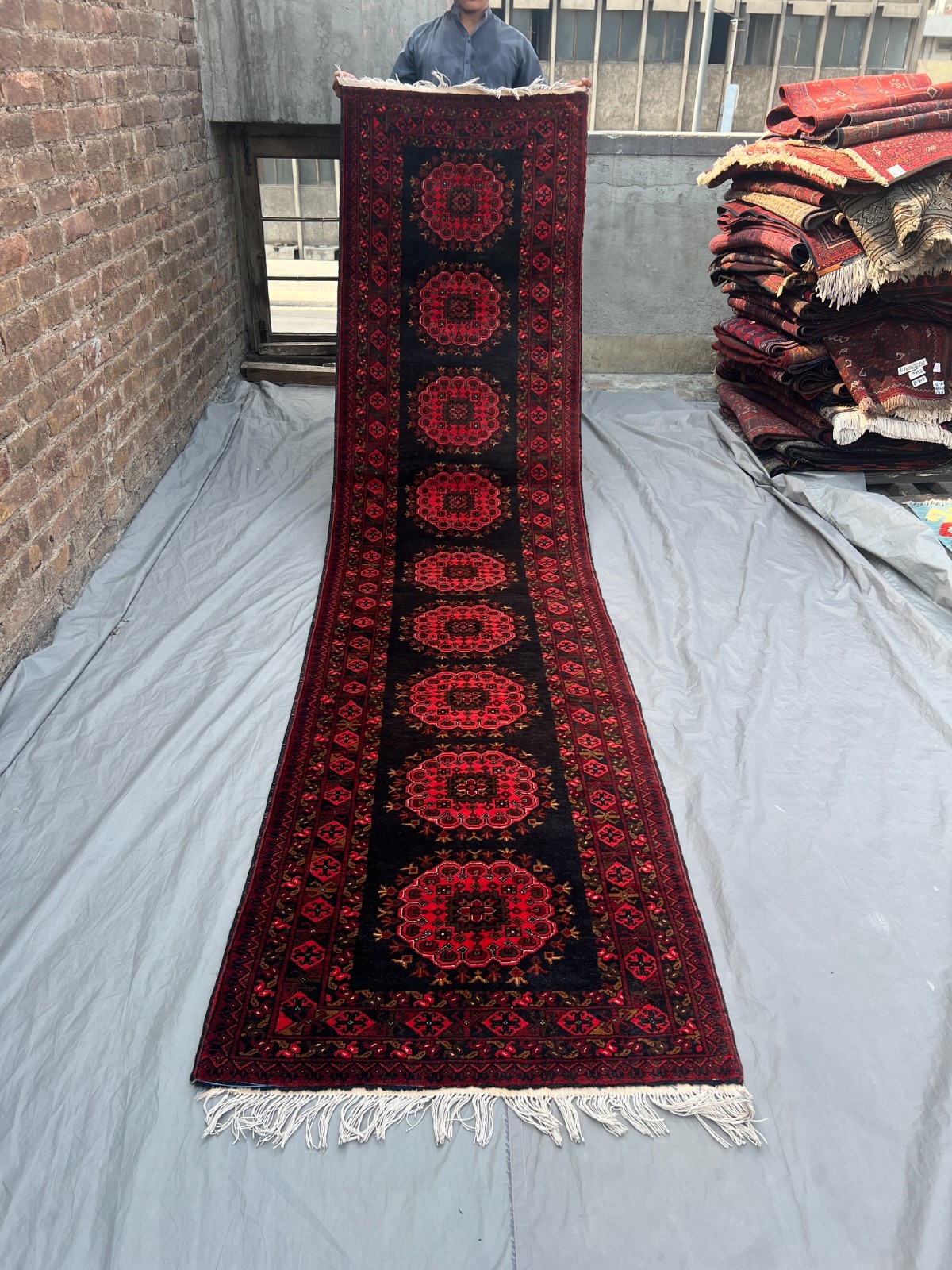 2'9 x 11'6 ft Vintage Afghan Turkoman Ersari Runner Rug – Hand-Knotted Wool Rug gallery