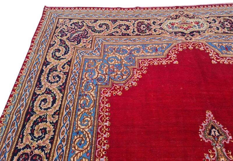 Genuine Hand Knotted Vintage Qirmoun Wool Area Rug 13 x 9 Ft gallery
