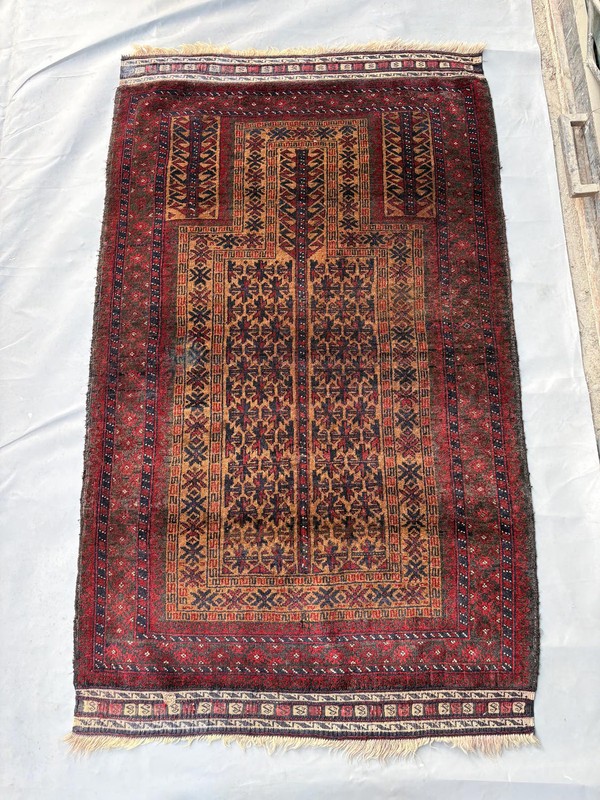 3x5 Tan Antique Baluchi Afghan Kilim Rug Handwoven Wool Tribal Nursery Nomadic gallery