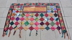 Fabulous Antique Uzbek Textile Wall Decor 5’9 x 4’1 ft Collectors Piece Textile