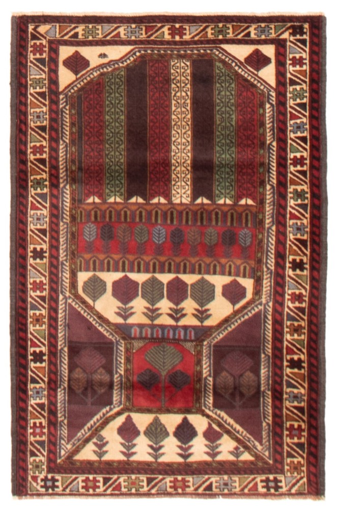 Vintage Traditional Hand-Knotted Area Rug 2'11" x 4'5" Oriental Wool Carpet