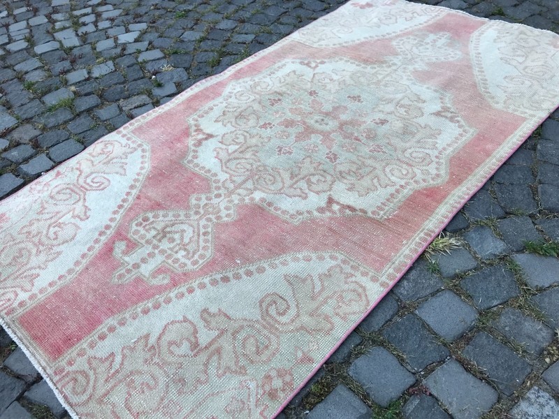 Oushak Kilim Rug Boho Decor Rug Home Decor Rug Turkish Vintage Rug 3,4 x 6,6 ft gallery