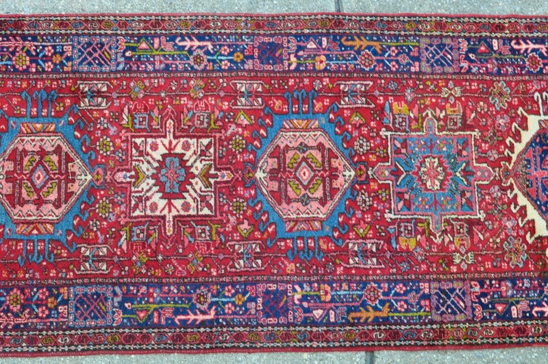 Semi Antique Heriz Family Karajeh Rug Runner 3.9x14.6 #596 gallery