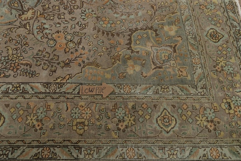 Vintage Muted Floral Tebriz Area Rug Hand-knotted For Living Room Carpet 8'x11' gallery