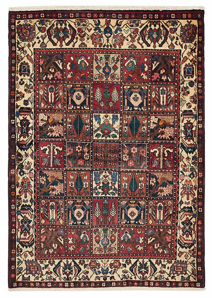 Vintage Hand-Knotted Area Rug 4'7" x 6'6" Traditional Wool Carpet