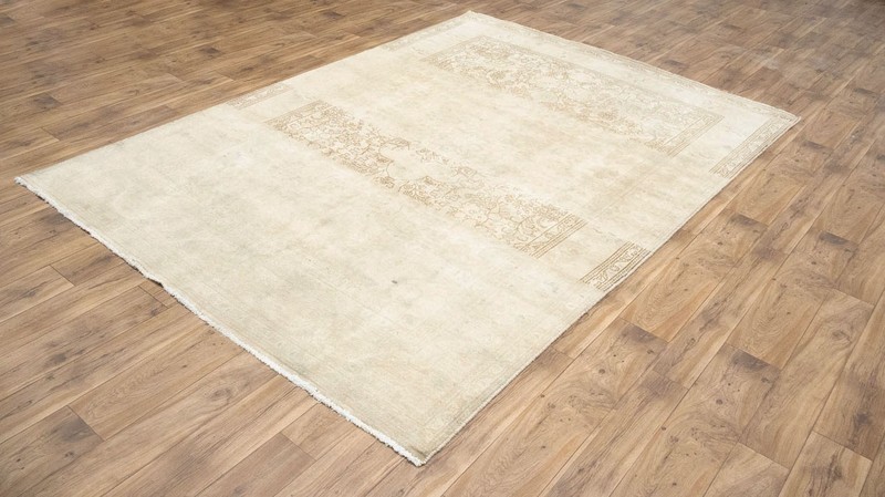 Semi-Antique Distressed Muted Oriental Wool Rug Living Room Carpet 6'7x9'7 Ft gallery