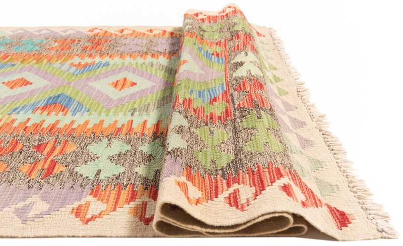 Kelim Afghan 288x89 cm Handwoven Oriental Carpet Rug Runner Kilim gallery