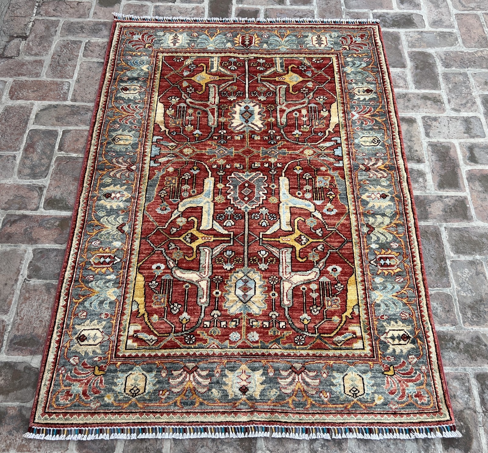 Afghan Chobi Rug 4x6 Ft Handwoven Wool Carpet Vintage Tribal Oriental Rug gallery