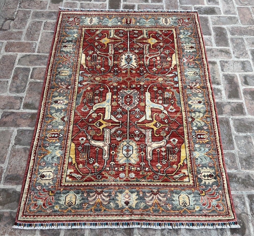 Afghan Chobi Rug 4x6 Ft Handwoven Wool Carpet Vintage Tribal Oriental Rug