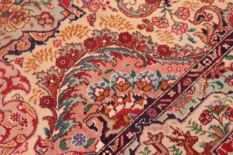 Captivating Hand-Knotted Wool Area Rug - Ruby Red & Multi-Colored Medallion gallery