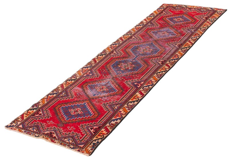 3'2" x 9'10" Vintage Hand-knotted Runner Rug Traditional Oriental Wool Carpet gallery