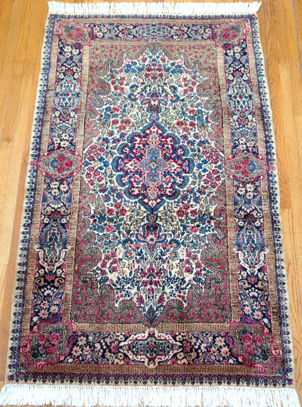 Excellent Antique Kermann 4' x 7' Hand-Knotted Wool Floral Premium Quality Rug gallery