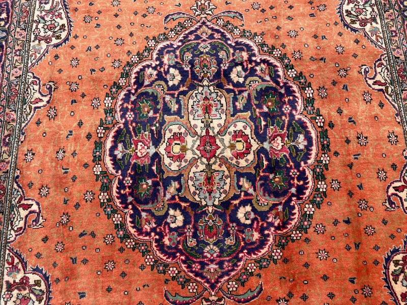 FINE ANTIQUE RUG 7x10 HAND-KNOTTED VINTAGE ORIENTAL handmade persimmon coral 6x9 gallery