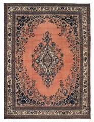 Vintage Hand-Knotted Area Rug 10’6″ x 13’6″ Traditional Oriental Wool Carpet