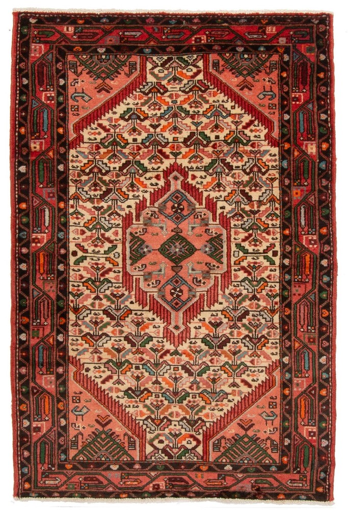 Vintage 3'1" x 4'8" Traditional Hand Knotted Vegetable Dye Wool Area Rug