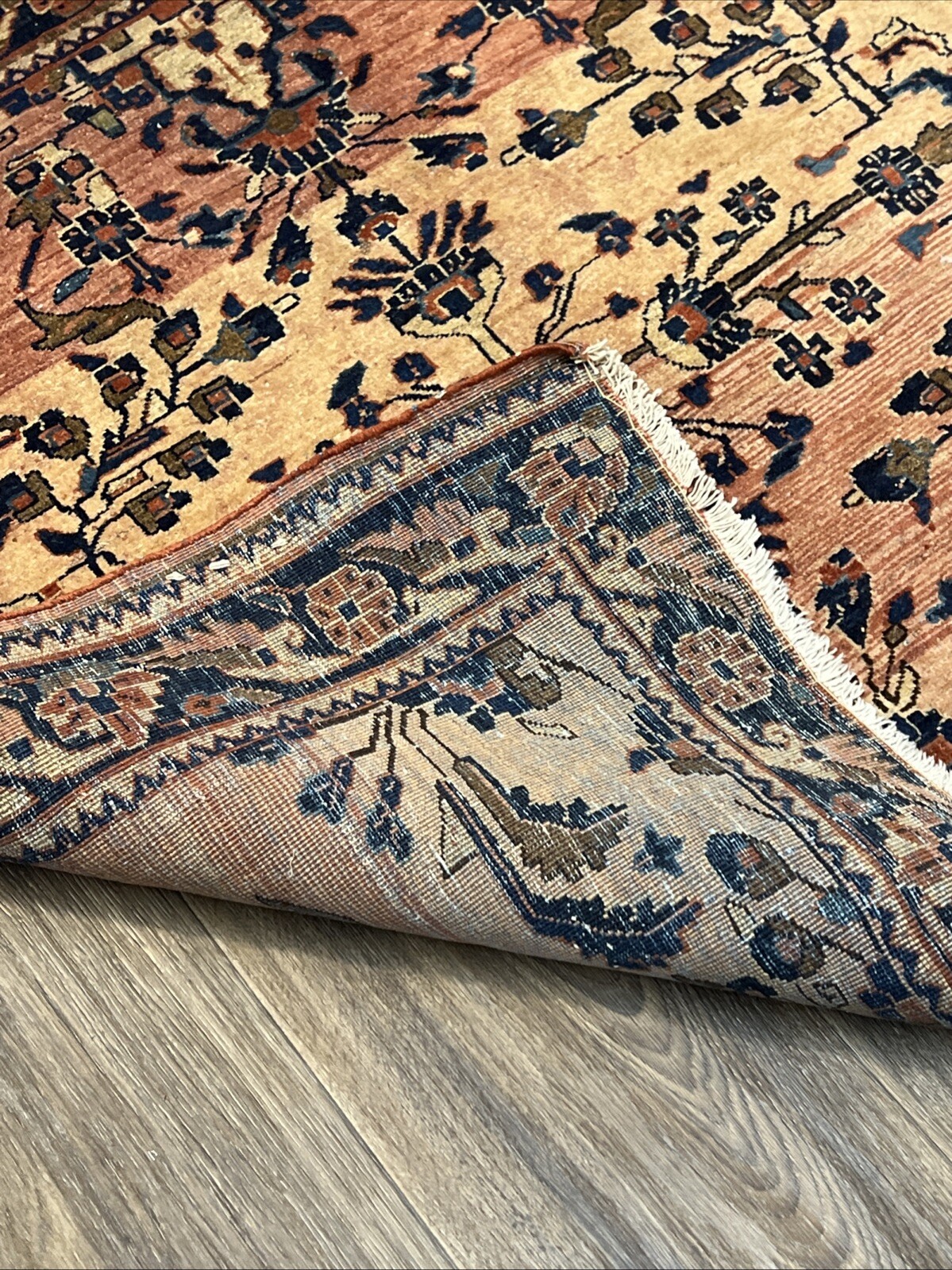 Antique Sarouk Floral Hand Knotted Exquisite Rug 3 x 3 ft size New gallery