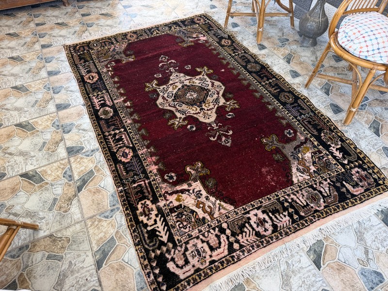 1980s Vintage Turkish Oushak Rug 5x8 ft Farmhouse Handknotted Wool Area Carpet gallery