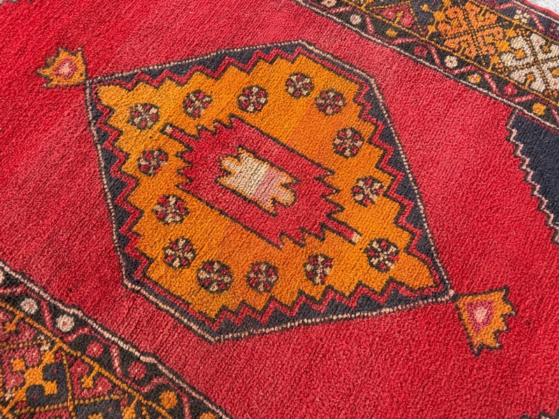 Vintage Oushak Bohemian Rug, Handknotted Turkish Anatolian Wool Area Rug 3x6 gallery