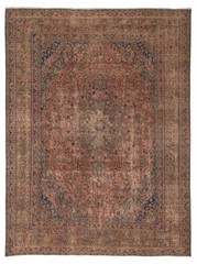 Vintage 9’6″ x 12’6″ Traditional Hand Knotted Vegetable Dye Wool Area Rug